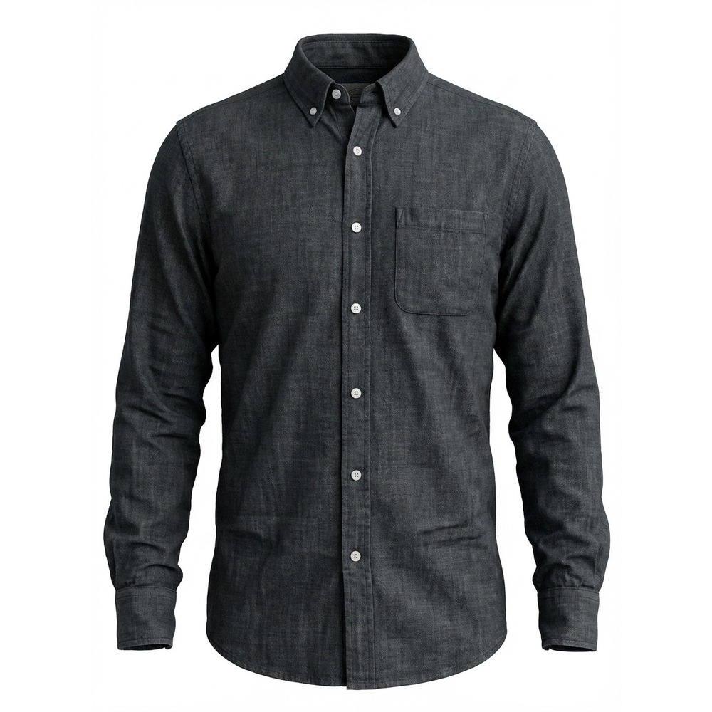St Johns Bay Mens Small Denim Long Sleeve Button Down Shirt Classic Fit